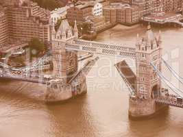 Retro looking Aerial view of London