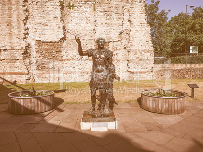 Retro looking Trajan statue in London