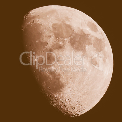 Retro looking Gibbous moon