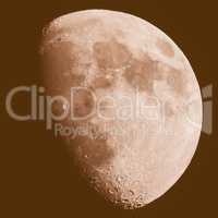 Retro looking Gibbous moon