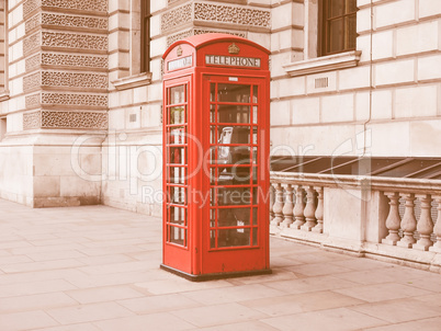 Retro looking Red phone box in London