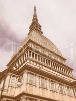 Retro looking Mole Antonelliana Turin