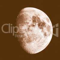 Retro looking Gibbous moon