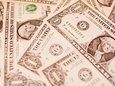 Retro look Dollar notes 1 Dollar Retro look Dollar notes 1 Dollar