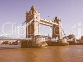 Retro looking Tower Bridge in London