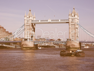 Retro looking Tower Bridge in London Retro looking Tower Bridge in London