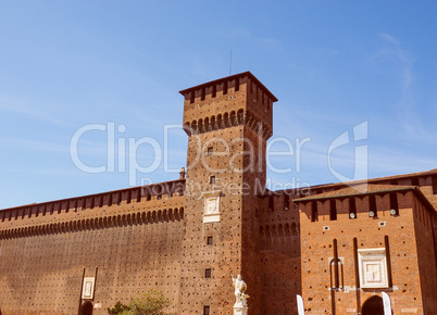 Retro look Castello Sforzesco Milan