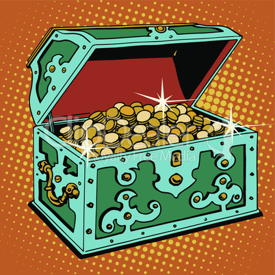 Treasure chest with Golden coins