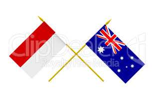 Flags, Australia and Indonesia