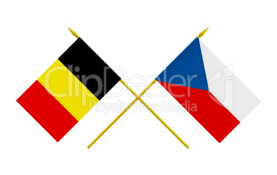 Flags, Belgium and Czech