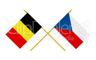 Flags, Belgium and Czech