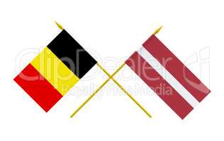 Flags, Belgium and Latvia
