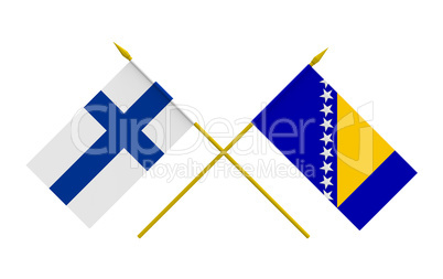 Flags, Bosnia and Herzegovina and Finland