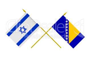 Flags, Bosnia and Herzegovina and Israel