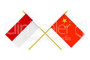 Flags, China and Indonesia