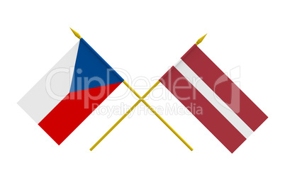 Flags, Czech and Latvia