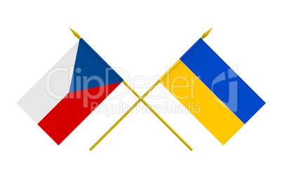 Flags, Czech and Ukraine