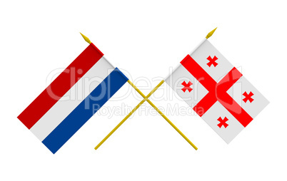 Flags, Georgia and Netherlands