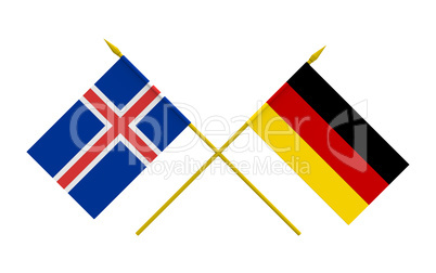 Flags, Germany and Iceland
