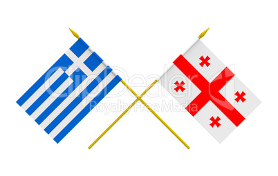 Flags, Georgia and Greece