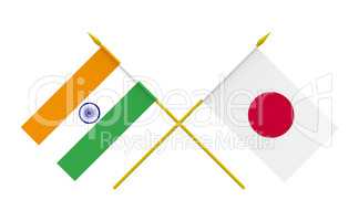 Flags, India and Japan