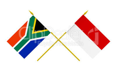 Flags, Indonesia and South Africa