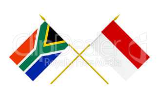 Flags, Indonesia and South Africa