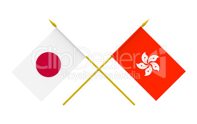 Flags, Japan and Hong Kong