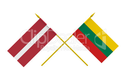 Flags, Latvia and Lithuania