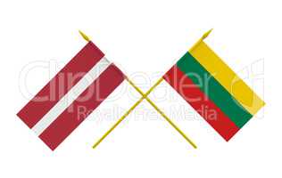 Flags, Latvia and Lithuania