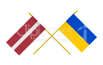 Flags, Latvia and Ukraine