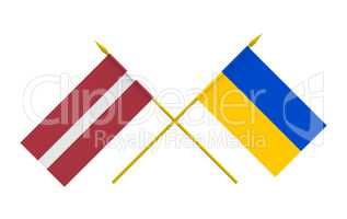 Flags, Latvia and Ukraine