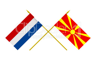 Flags, Macedonia and Netherlands