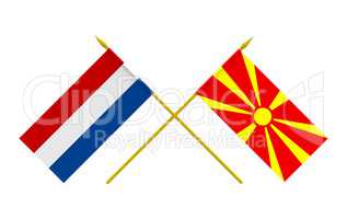 Flags, Macedonia and Netherlands