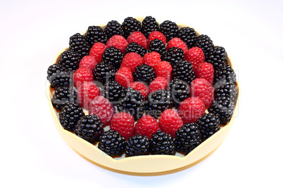 Fresh raspberries and blackberries