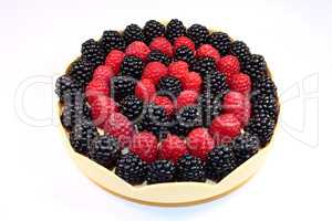 Fresh raspberries and blackberries