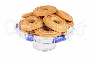 Tee biscuits in glass bowl