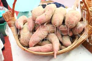 Basket ful of sweet potatoes