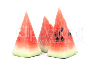 Three pieces of water melon