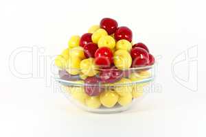 Red and yellow cherries