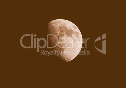 Retro looking Gibbous moon