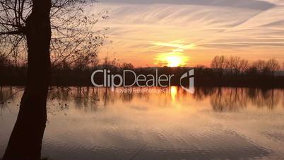 Lake at sunset