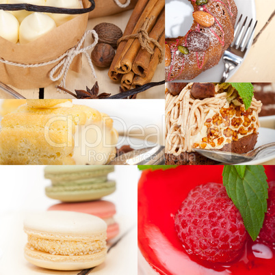 fresh dessert cake collage