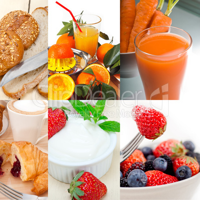 ealthy vegetarian breakfast collage