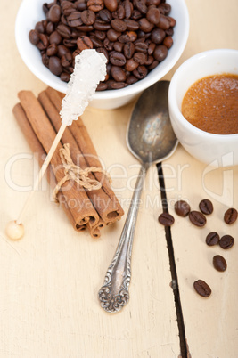 espresso coffee with sugar and spice