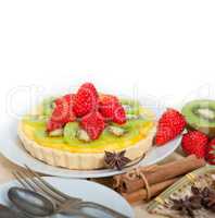 kiwi and strawberry pie tart