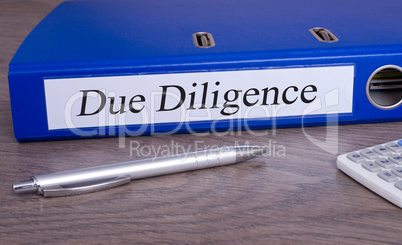 Due Diligence binder in the office