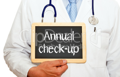 Annual check-up - doctor with chalkboard