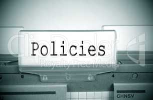 Policies Register Folder Index green with spotlight