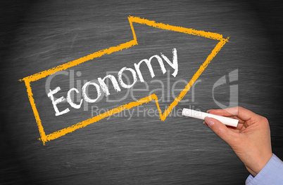 Economy arrow with text